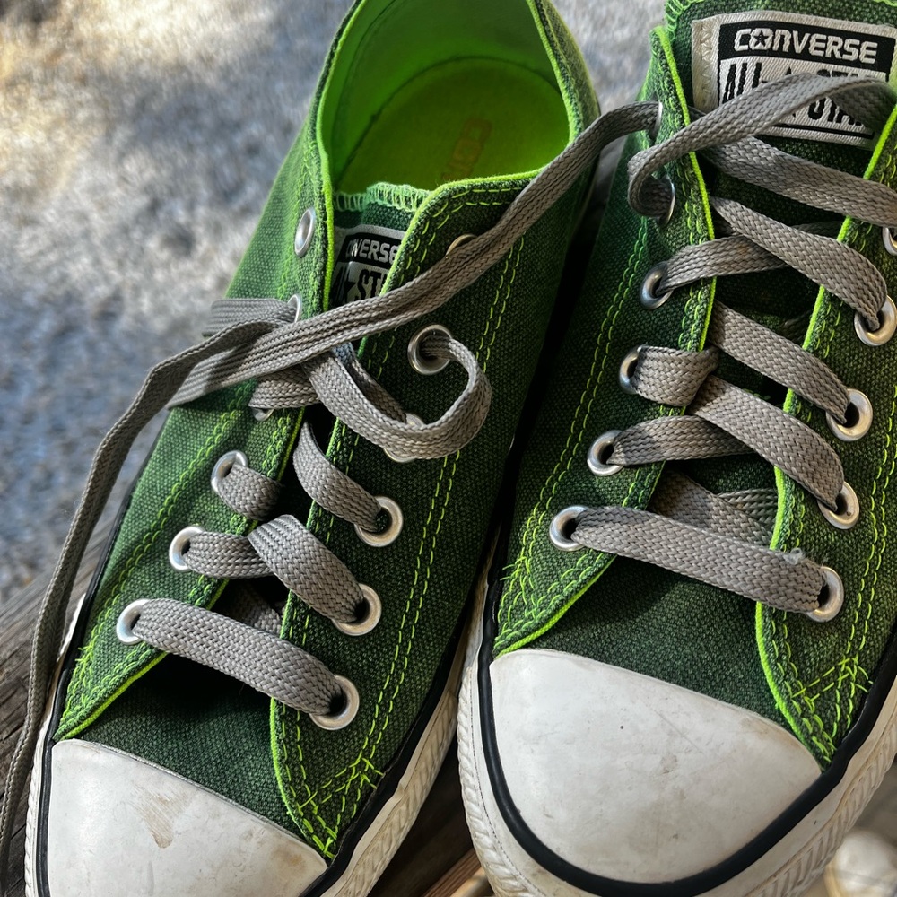 Converse Chuck Taylor low top lime green shoes